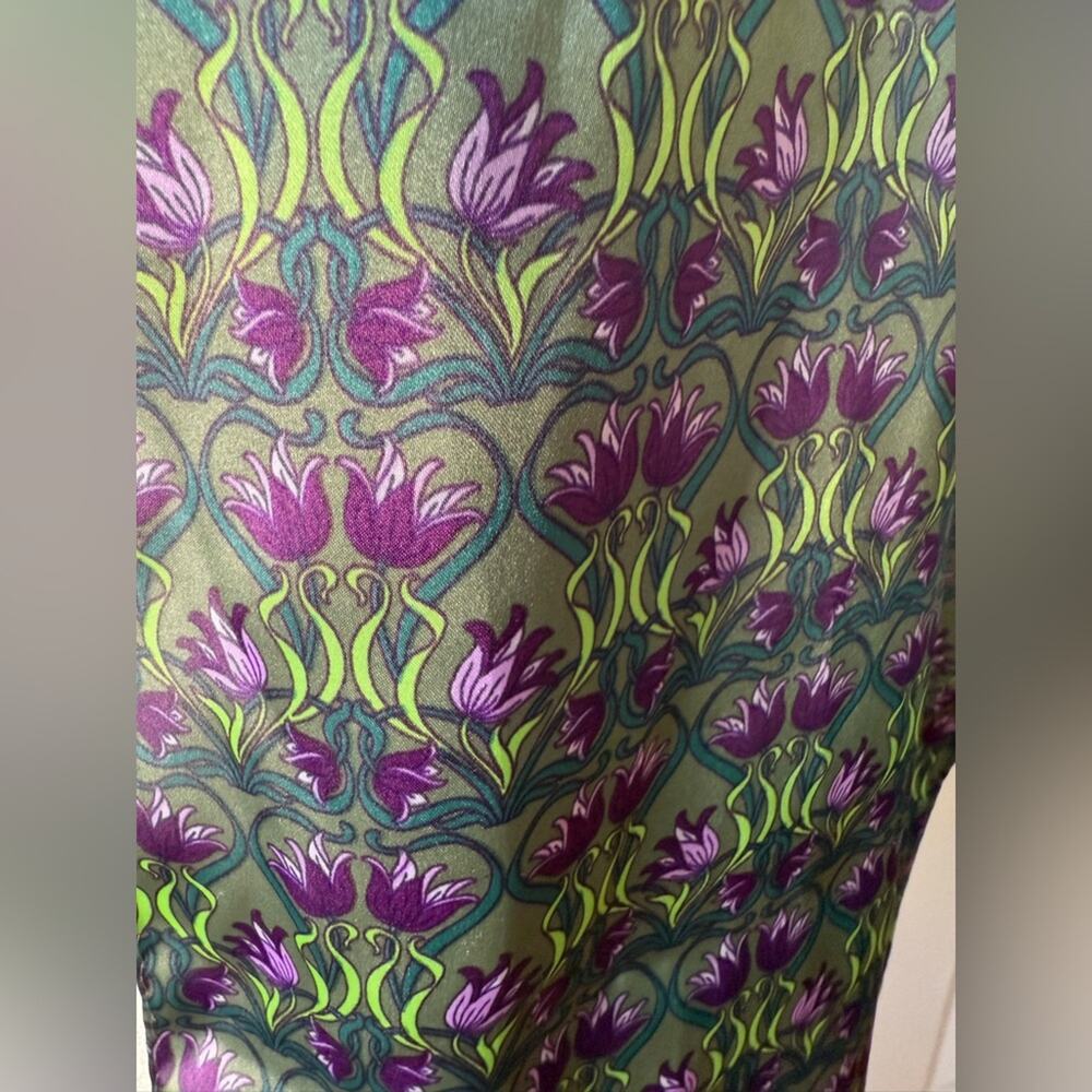 Collection XIIX Floral Purple Tulip Print‎ Scarf Silky Feel Easter Spring